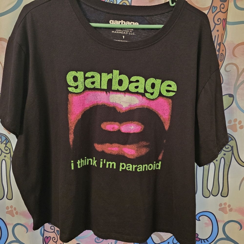 Torrid Size 1 Garbage Grunge 90s Crop Top Tee Shirt T-shirt
